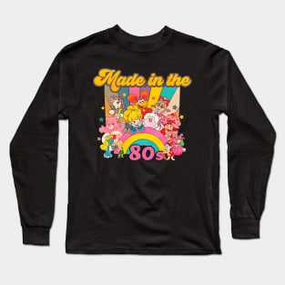 Cartoon Friends Nostalgia Friends 80's Cartoon Characters Rainbow Care Bears And Strawberry Vintage Long Sleeve T-Shirt